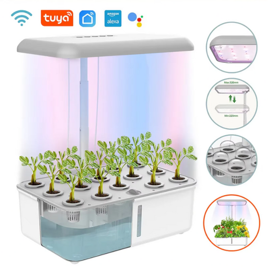 WiFi Hydrocultuur Kweeksysteem met LED Groeilicht – Slimme Indoor Kruidentuin met 14 Plantplaatsen