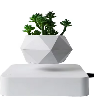 Zwevende Bonsai Bloempot met Magnetische Levitatie – Roterende Drijvende Plantenpot voor Bureau en Interieur