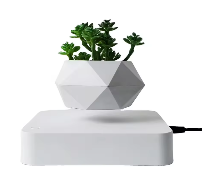 Zwevende Bonsai Bloempot met Magnetische Levitatie – Roterende Drijvende Plantenpot voor Bureau en Interieur
