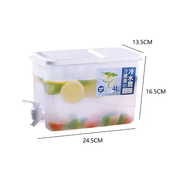 4L Koelkast Watercontainer met Kraan – Kunststof Drankdispenser voor Koelkast
