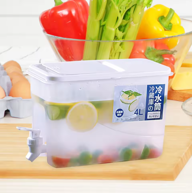 4L Koelkast Watercontainer met Kraan – Kunststof Drankdispenser voor Koelkast
