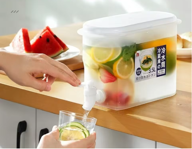 3.5L Koelkast Drankdispenser met Kraan – Grote Watercontainer voor Koude Dranken