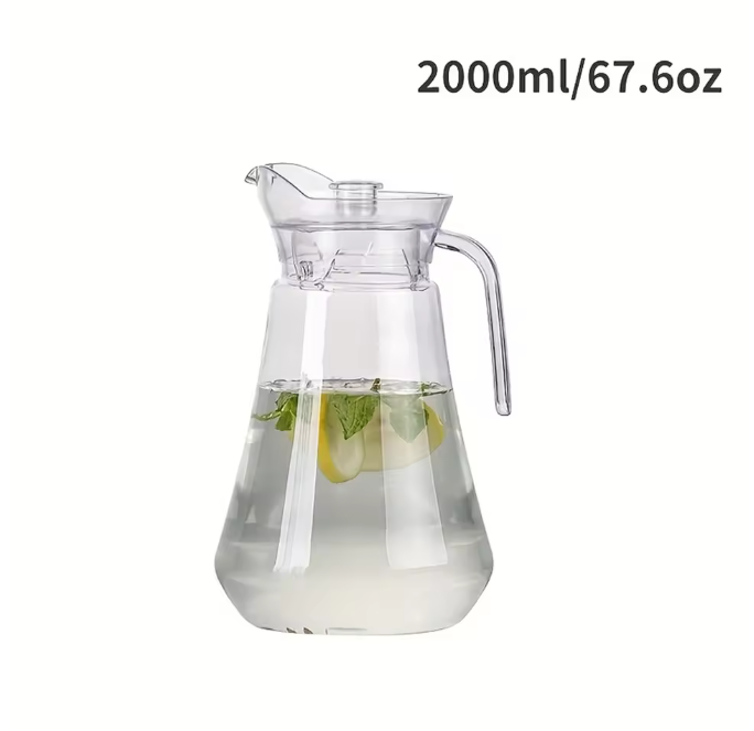 Glazen Waterkan met Deksel – Borosilicaat Glas Karaf voor Warm en Koud Drank