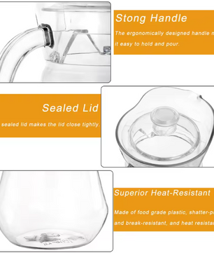 Glazen Waterkan met Deksel – Borosilicaat Glas Karaf voor Warm en Koud Drank