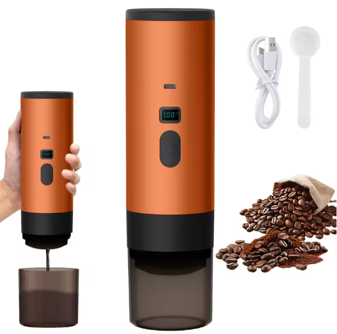 Draagbaar Elektrisch Koffiezetapparaat 3-in-1 – Capsule en Gemalen Espresso Machine voor Reizen en Auto
