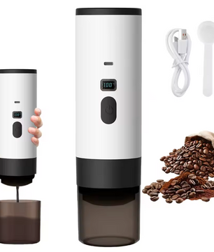 Draagbaar Elektrisch Koffiezetapparaat 3-in-1 – Capsule en Gemalen Espresso Machine voor Reizen en Auto