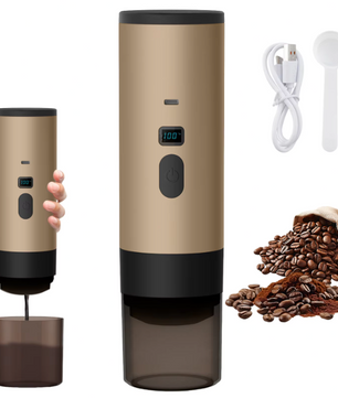 Draagbaar Elektrisch Koffiezetapparaat 3-in-1 – Capsule en Gemalen Espresso Machine voor Reizen en Auto