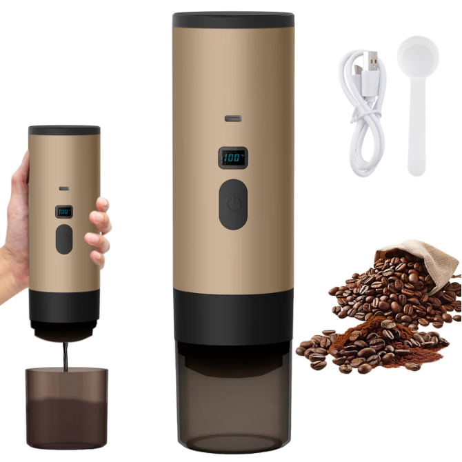 Draagbaar Elektrisch Koffiezetapparaat 3-in-1 – Capsule en Gemalen Espresso Machine voor Reizen en Auto