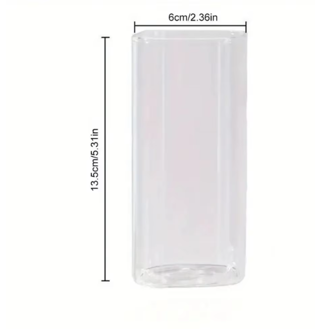 Vierkante Glazen Koffiemok met Deksel en Rietje – Transparante Drinkbeker voor Ijskoffie en Dranken