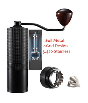 Professionele Handmatige Koffiemolen – Verstelbare Bonenmolen voor Espresso en Filterkoffie