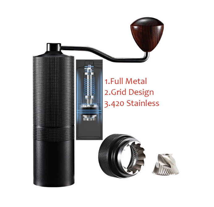 Professionele Handmatige Koffiemolen – Verstelbare Bonenmolen voor Espresso en Filterkoffie