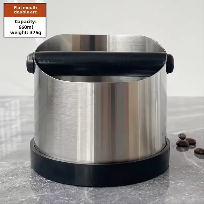 RVS Koffie Klopbox – Espresso Koffiedik Bak met Antislip Ring