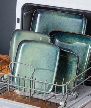 16-Delige Keramische Serviesset Vierkant – Borden en Kommen Set voor 4 Personen