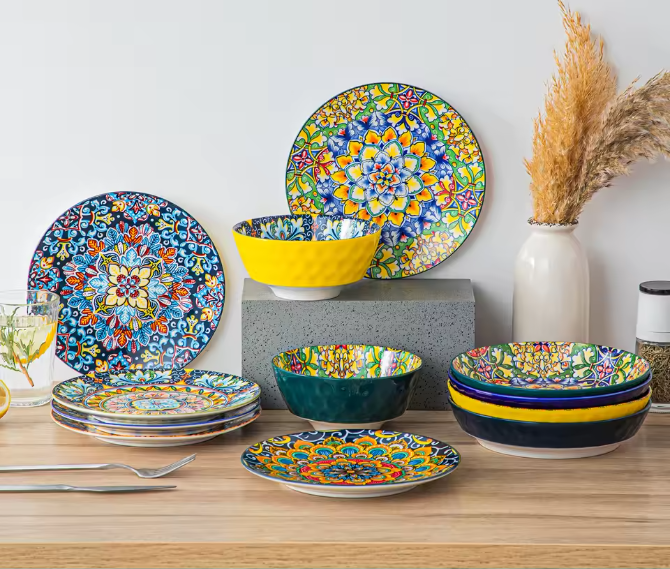 Set Porseleinen Dinerborden – Keramische Ontbijtborden Servies Set Krasbestendig