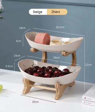 2/3 Laags Fruitschaal Etagère – Moderne Snack- en Fruitstandaard