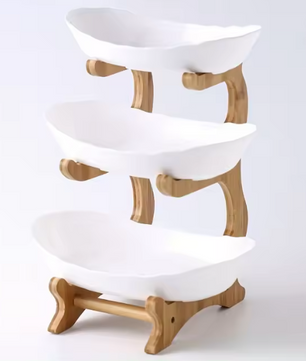 2/3 Laags Fruitschaal Etagère – Moderne Snack- en Fruitstandaard