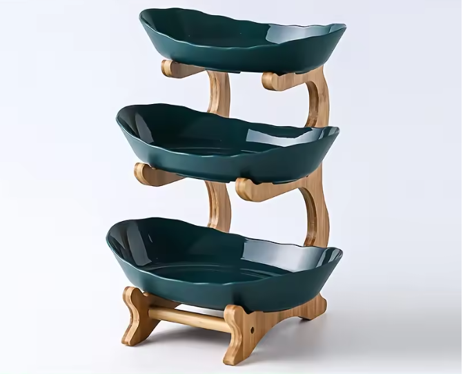 2/3 Laags Fruitschaal Etagère – Moderne Snack- en Fruitstandaard