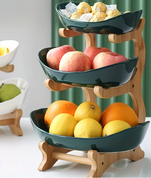 2/3 Laags Fruitschaal Etagère – Moderne Snack- en Fruitstandaard