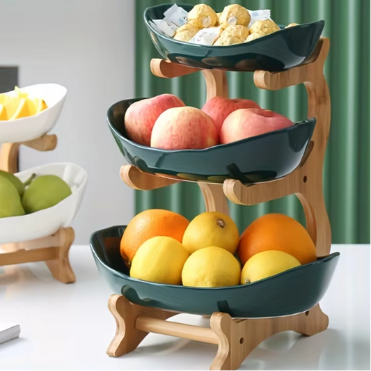 2/3 Laags Fruitschaal Etagère – Moderne Snack- en Fruitstandaard