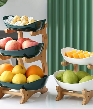 2/3 Laags Fruitschaal Etagère – Moderne Snack- en Fruitstandaard