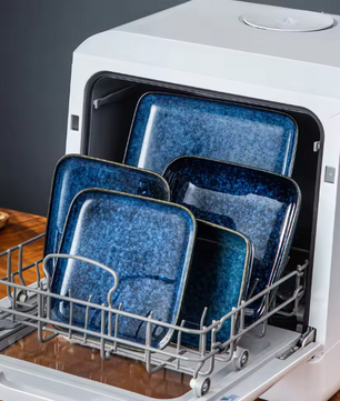 16-Delige Keramische Serviesset Vierkant – Borden en Kommen Set voor 4 Personen