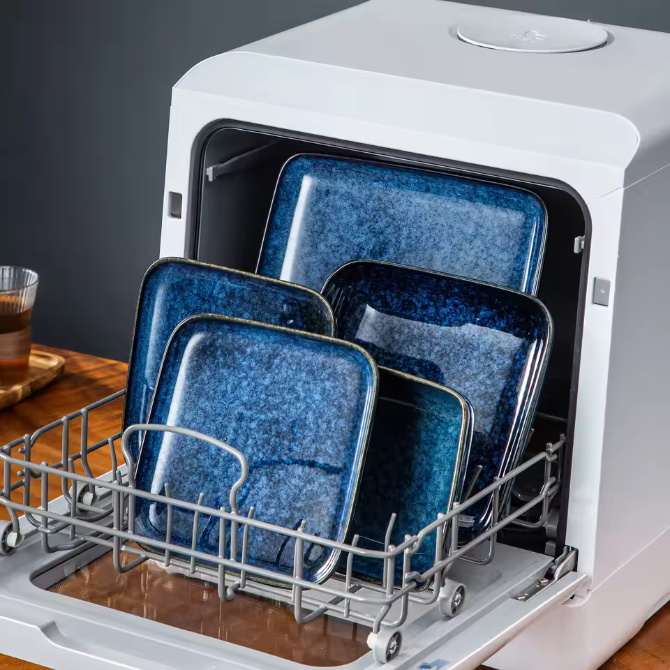 16-Delige Keramische Serviesset Vierkant – Borden en Kommen Set voor 4 Personen