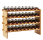 Stapelbaar Bamboe Wijnrek – Vrijstaand Wijnflessenrek voor 36 of 48 Flessen