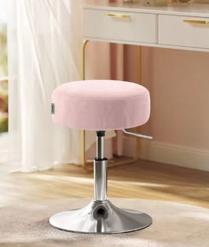 Moderne Make-Up Kruk – 360° Draaibare Verstelbare Kruk met PU Zitting