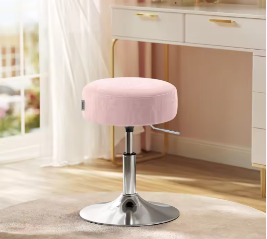 Moderne Make-Up Kruk – 360° Draaibare Verstelbare Kruk met PU Zitting