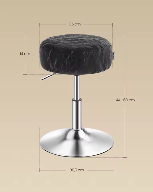 Moderne Make-Up Kruk – 360° Draaibare Verstelbare Kruk met PU Zitting