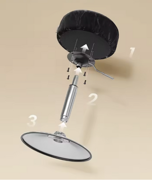 Moderne Make-Up Kruk – 360° Draaibare Verstelbare Kruk met PU Zitting