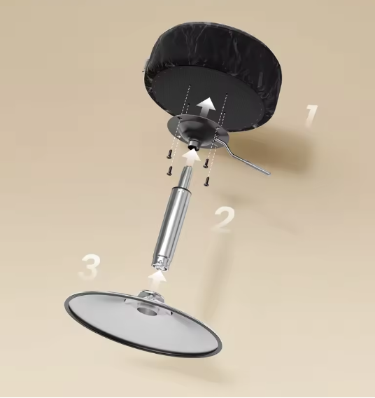 Moderne Make-Up Kruk – 360° Draaibare Verstelbare Kruk met PU Zitting