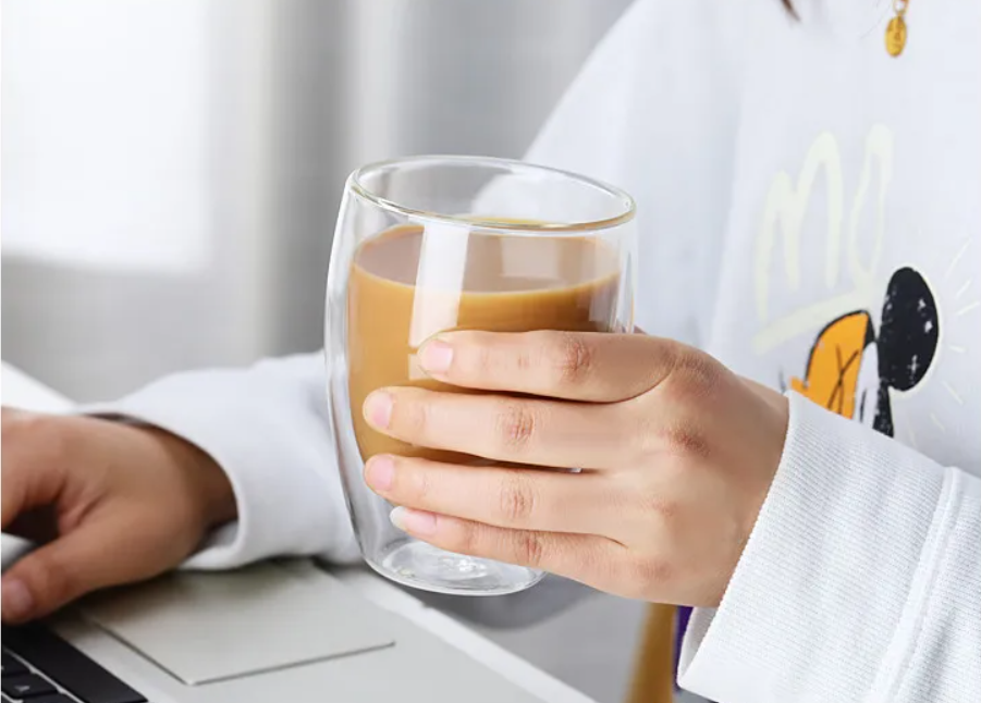 Dubbelwandige Glazen Beker – Hittebestendige Transparante Drinkbeker