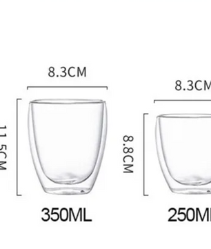 Dubbelwandige Glazen Beker – Hittebestendige Transparante Drinkbeker