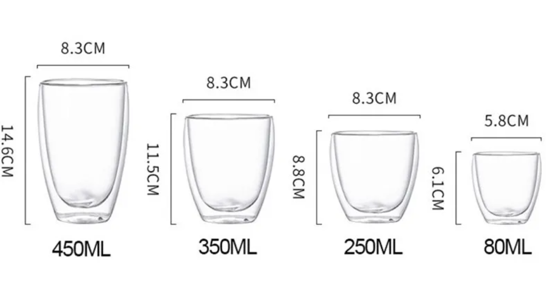 Dubbelwandige Glazen Beker – Hittebestendige Transparante Drinkbeker