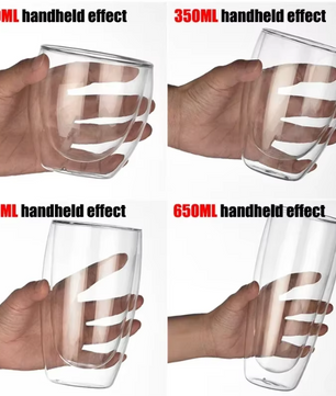 Dubbelwandige Glazen Beker – Hittebestendige Transparante Drinkbeker