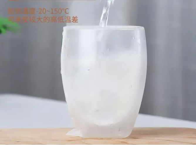 Dubbelwandige Glazen Beker – Hittebestendige Transparante Drinkbeker