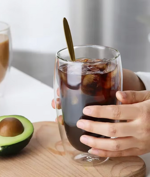 Dubbelwandige Glazen Beker – Hittebestendige Transparante Drinkbeker