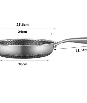 Roestvrijstalen Koekenpan met Honingraat Anti-aanbaklaag en Deksel