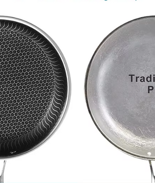 Roestvrijstalen Koekenpan met Honingraat Anti-aanbaklaag en Deksel