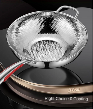 Titanium Wokpan met Ronde Bodem – Ongecoate Roerbakpan voor Keuken