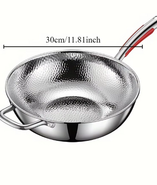 Titanium Wokpan met Ronde Bodem – Ongecoate Roerbakpan voor Keuken