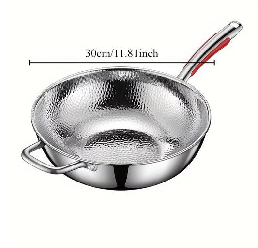 Titanium Wokpan met Ronde Bodem – Ongecoate Roerbakpan voor Keuken