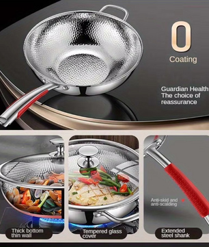 Titanium Wokpan met Ronde Bodem – Ongecoate Roerbakpan voor Keuken