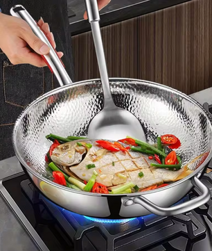 Titanium Wokpan met Ronde Bodem – Ongecoate Roerbakpan voor Keuken