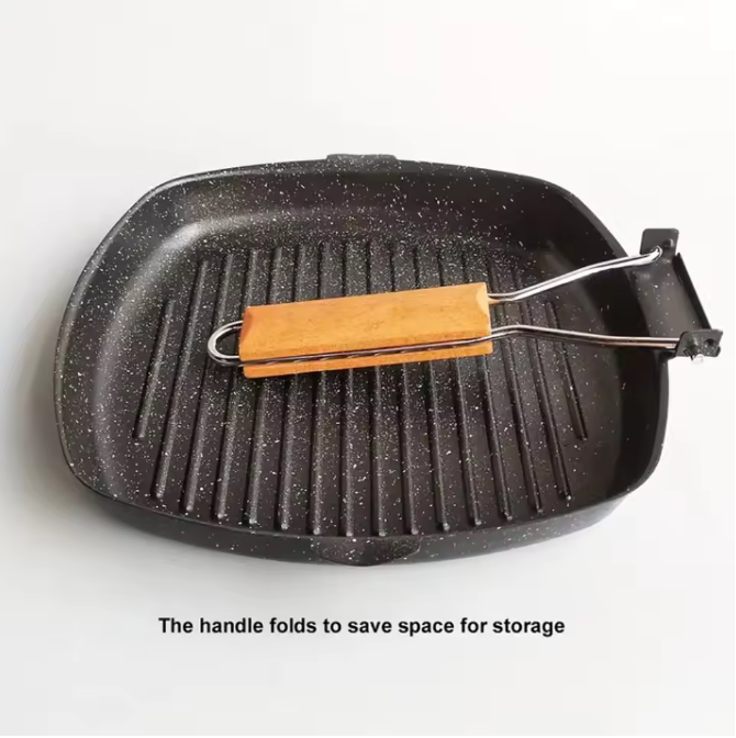 Vierkante Grillpan met Anti-aanbaklaag – Inductie Steakpan voor Binnen Koken