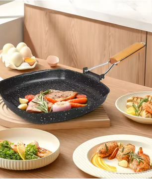 Vierkante Grillpan met Anti-aanbaklaag – Inductie Steakpan voor Binnen Koken