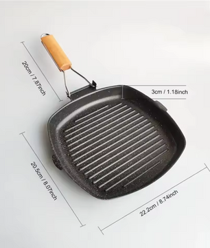 Vierkante Grillpan met Anti-aanbaklaag – Inductie Steakpan voor Binnen Koken