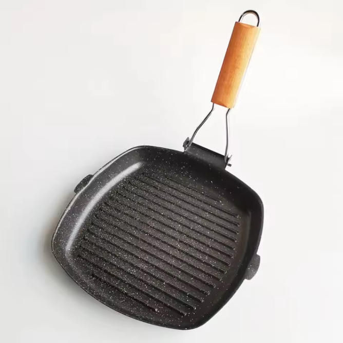 Vierkante Grillpan met Anti-aanbaklaag – Inductie Steakpan voor Binnen Koken