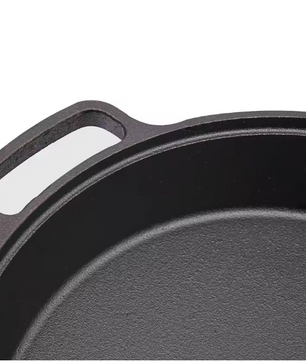 Gietijzeren Koekenpan 25 cm met Dubbele Handgrepen – Geschikt voor Inductie en Open Vuur